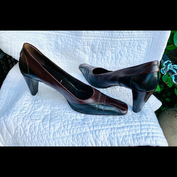 Rare Bi Color Prada Vero Cuoio leather pump Sz38.5 - Picture 5 of 10